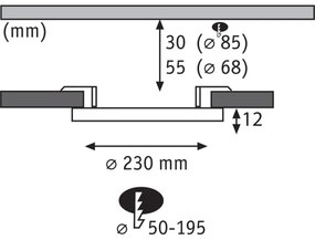Paulmann 92992 - LED/16W IP44 Faretto da incasso per bagno AREO 230V