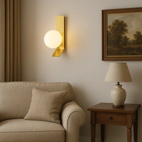 APP1758-1W Applique da parete in oro spazzolato/bianco