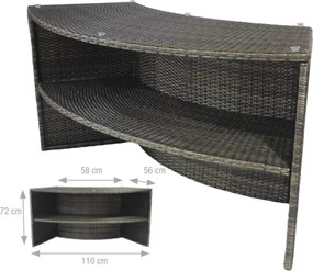 Vasca Idromassaggio da Esterno Semirigida Riscaldata 4 Posti con Mobili Ø156x70 cm NetSpa Vita Nera...