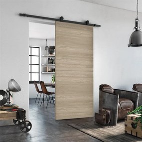 Porta scorrevole Swin in alluminio marrone, L 93 x H 212 cm, con binario Industrial Reversibile