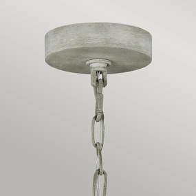 Lampadario Classico Maryville Acciaio Grigio Slavato Legno 3 Luci E14