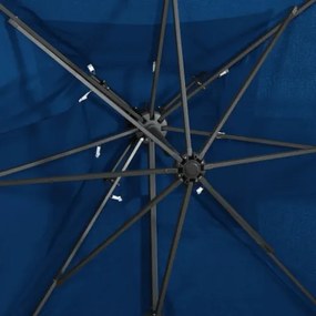 Ombrellone a Sbalzo con Doppia Copertura 250x250 cm Azzurro