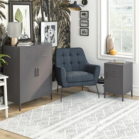 Comodino in metallo grigio Bradford - Støraa