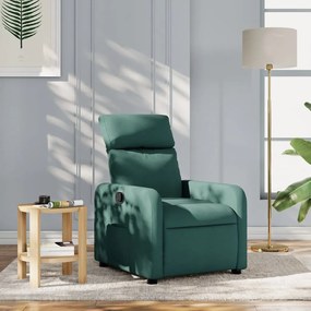 Poltrona Reclinabile İn Tessuto Verde Scuro /