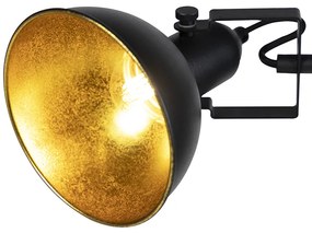 Lampada da terra industriale nera con oro 3 luci - Tommy