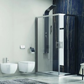 Cabina doccia 140x90 cm angolo vetro anticalcare KF1000 - KAMALU