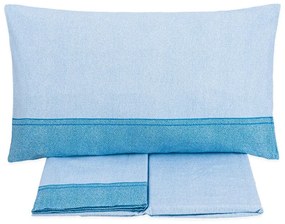 Completo letto singolo in flanella Beat  Colore Azzurro, Dimensioni e Misure Singolo