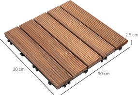 Pavimentazione da Esterno Incastrabile 27 Mattonelle in Legno  Marrone...