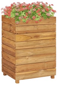 Letto Rialzato 50x40x72 Cm Legno Di Teak Di Recupero E Acciaio /