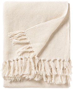 benuta Nest Plaid in cotone Ezra Ivory 125x150 cm - Tappeto design moderno soggiorno