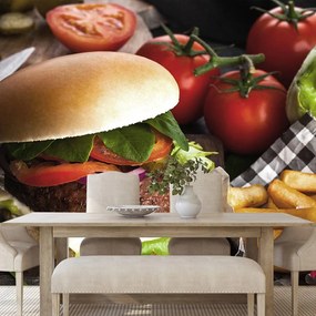 Carta da parati autoadesiva – Hamburger americano