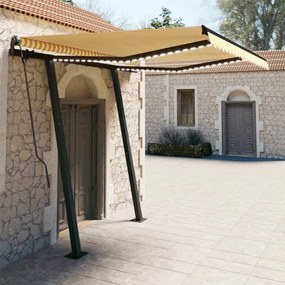 Tenda Automatica Sensore Vento Led 3x2,5 M Gialla Bianca /