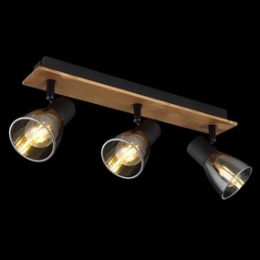 Globo 54307-3W - Luce Spot CLAUDE 3xE14/40W/230V nero/legno