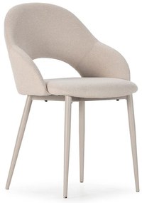 Sedie da pranzo in set beige in imbottito 2 pz Lia – Marckeric