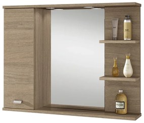 Specchio con illuminazione integrata bagno rettangolare Rimini L 95 x H 74 x P 16.4 cm grigio / argento