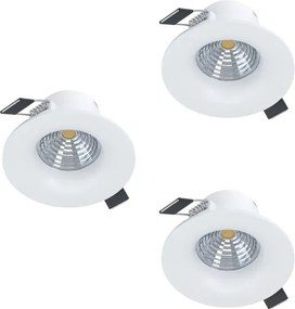 Eglo 902277 - Set da 3 faretti LED dimmerabili da incasso SALICETO, LED/4,8W/230V, Ø 8,8 cm, bianco