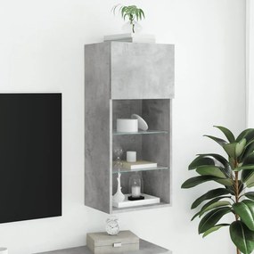 Mobile TV con Luci LED Grigio Cemento 40,5x30x90 cm
