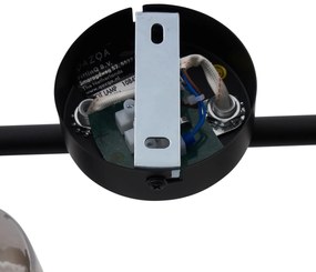 Plafoniera moderna nera con vetro fumé rotondo a 2 luci - Cilin