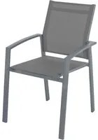 Sedia da giardino con braccioli 89x57x57 cm Axiome grigio