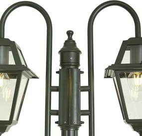 Lanterna da esterno classica verde scuro 235 cm 2 luci IP44 - Berta