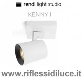 Rendl Light kenny 1 faretto parete soffitto struttura bianca ghiera interna nera