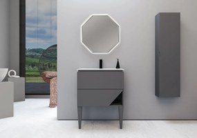 Mobile sottolavabo e lavabo Vintage per vasca centrale grigio nuvola L 70 x H 55 x P 45.3 cm