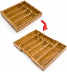 Portaposate Estensibile da Cassetto Cucina Porta Posate in Legno Bambù 37x31cm...