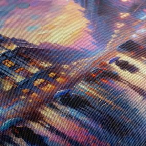 Quadro su tela – Città di sera sotto la pioggia