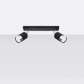 Sollux SL.1065 - Faretto NERO 2xGU10/40W/230V nero/cromo lucido