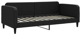 Divano letto estraibile con materassi nero 90x200 cm in tessuto