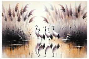 Quadro su tela – Gru presso le canne