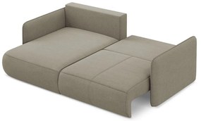 Divano angolare beige allungabile/con contenitore (con penisola a sinistra) Nanea – Makamii