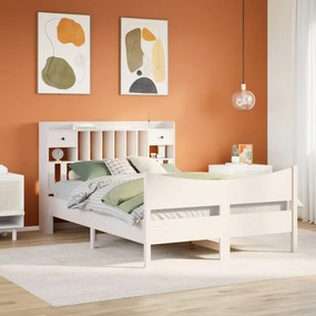 Giroletto Senza Materasso Bianco 160x200 Cm Legno Massello Pino /