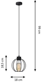 Lampadario a sospensione con filo STARLIGHT 1xE27/15W/230V nero/argento