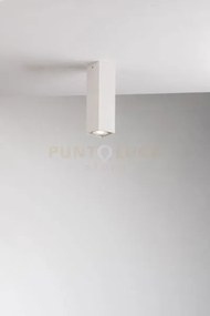 Plafoniera fluke quadrata bianca 1 luce attacco gu10 6x6x20cm