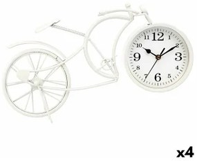 Orologio da Tavolo Bicicletta Bianco Metallo 40 x 19,5 x 7 cm (4 Unità)
