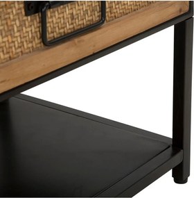 Mobile TV nero/di colore naturale in metallo 95x38x38 cm Hanoi – Mauro Ferretti