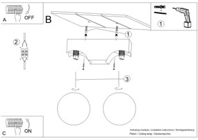 Sollux SL.1683 - Plafoniera BULBO 2xG9/8W/230V faggio/bianco