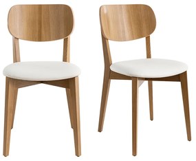 Sedie vintage rovere e sedile bianco (set di 2) LUCIA
