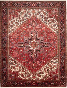 Heriz Tappeto 330 x 260 Rosso (Iran) Annodato A Mano