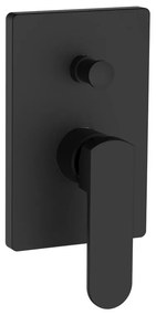 Rubinetto per doccia getto laminare cristallino ad incasso monocomando Zefir nero opaco AQUASANIT