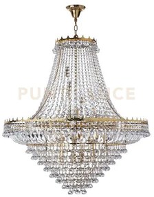 Lampadario versailles 19lt - metallo dorato e cristallo