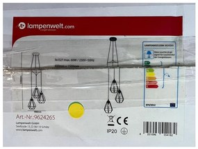 Lampenwelt - Lampadario a sospensione con filo ELDA 3xE27/60W/230V