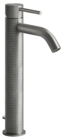 Miscelatore lavabo alto bocca corta per ciotola con scarico steel brushed cesello 54404 gessi