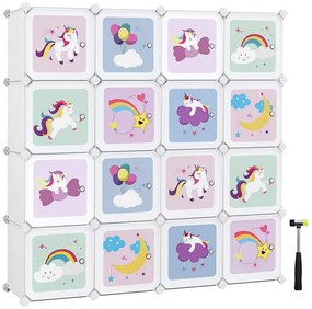 Armadio modulare per bambini con contenitori ANET colorato