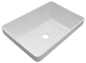 Lavabo da appoggio   semi-incassato rettangolare in resina L 45 x P 32 x H 14 cm bianco