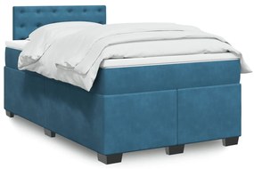 Giroletto A Molle Con Materasso Blu Scuro 120x200 Cm İn Velluto /