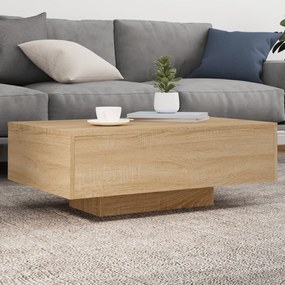 Tavolino Da Soggiorno Con Luci Led Rovere Sonoma 85x55x31 Cm /