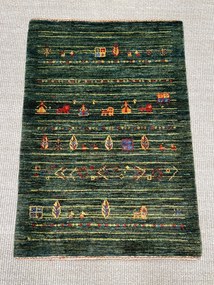 Loribaft Tappeto persiano 70 x 90 Verde (Iran) Annodato A Mano