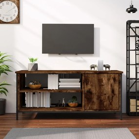 Mobile Tv Rovere Fumo 100x40x45 Cm İn Legno Multistrato /